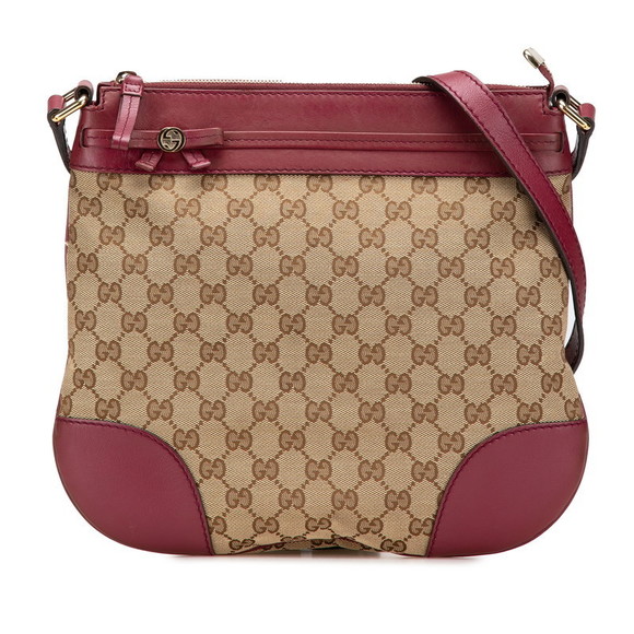 Gucci Bag Shoulder Red Beige GG Canvas Leather Mayfair - Picture 1 of 8